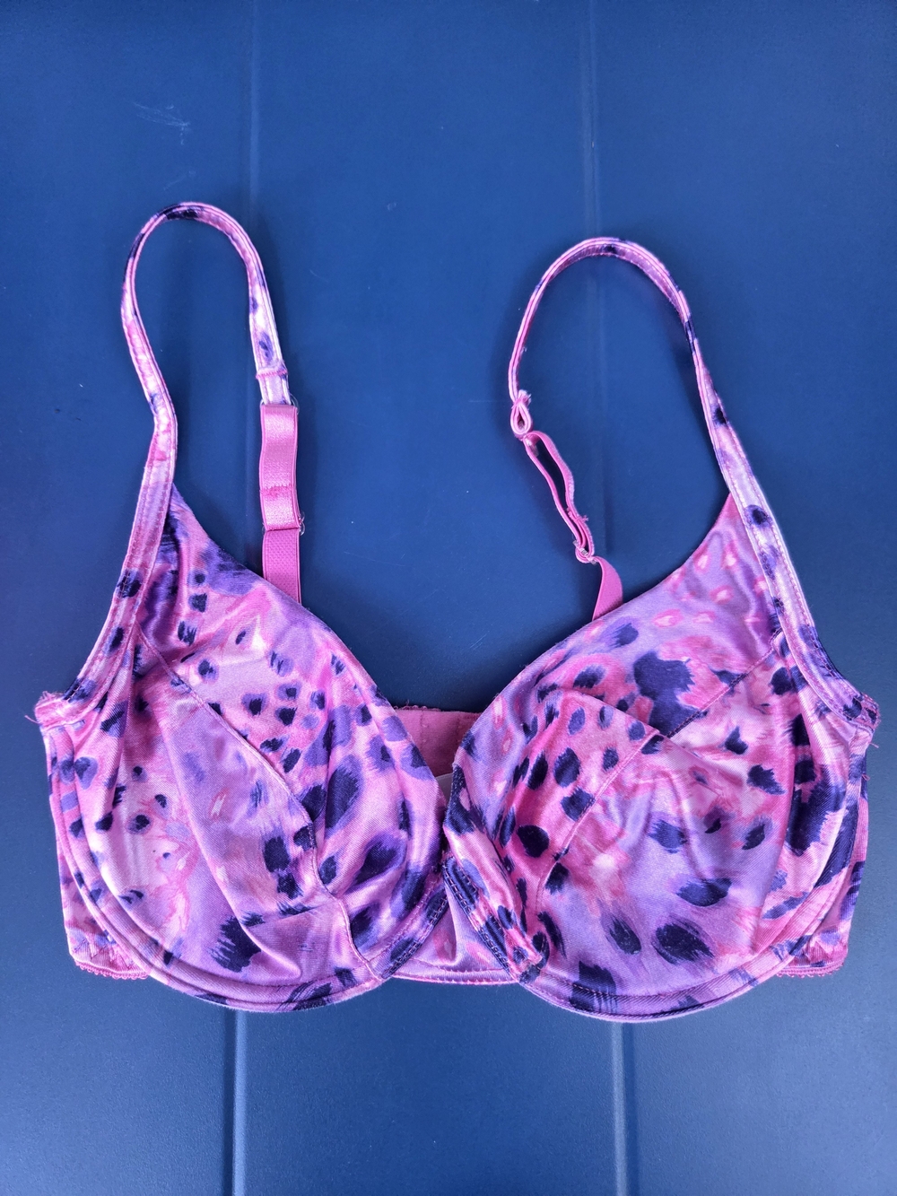 Frederick's of Hollywood Pink & Purple Animal Print Underwire Bra Size 34D